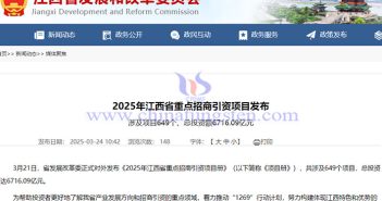 2025年江西省重點(diǎn)招商引資專(zhuān)案公告