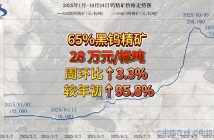 2025年1月-10月24日鎢精礦價格走勢