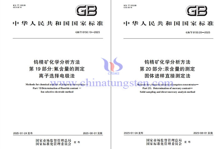兩項(xiàng)鎢精礦化學(xué)分析方法國(guó)家標(biāo)準(zhǔn)發(fā)布